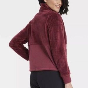 SNAP FRONT SHERPA PULLOVER SWEATSHIRT